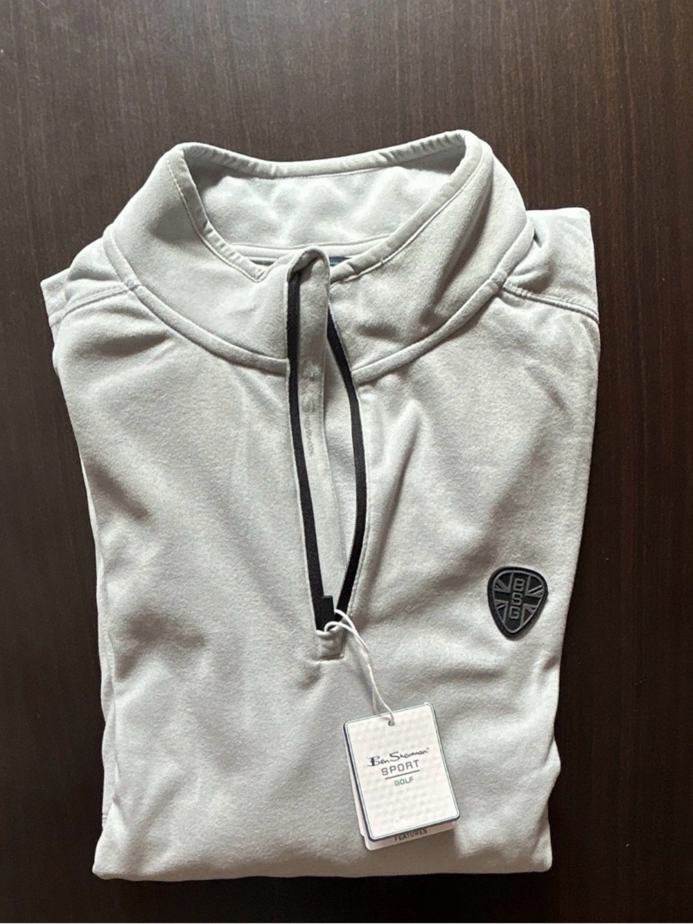 Ben Sherman Sport Golf Quarter Zip Micro Fleece Light Grey NWT Medium